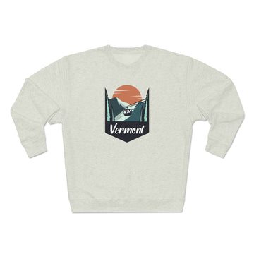 Buy oatmeal-heather Premium Vermont Crewneck Sweatshirt - Retro Unisex Sweatshirt