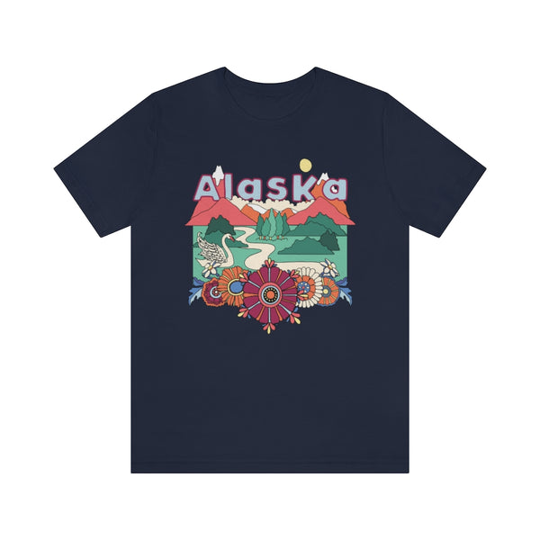 Alaska T-Shirt - Retro Mountain / Hippie Style Alaska Shirt