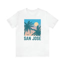 San Jose, California T-Shirt - Retro Palm Tree & Beach Unisex San Jose Shirt-1