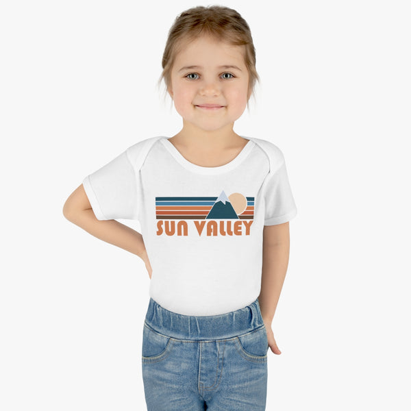 Sun Valley Baby Bodysuit - Retro Mountain Sun Valley, Idaho Baby Bodysuit