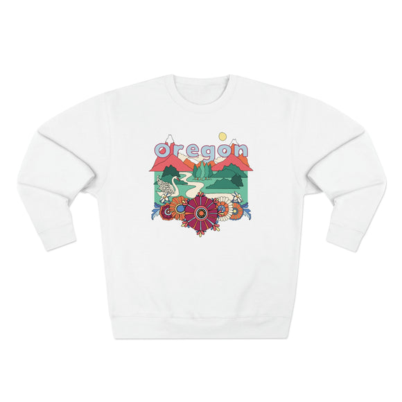 Premium Oregon Sweatshirt - Unisex Boho Premium Crewneck Oregon Sweatshirt
