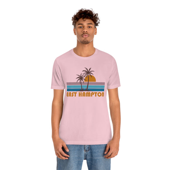East Hampton, New York T-Shirt - Retro Palm Tree Unisex East Hampton Shirt