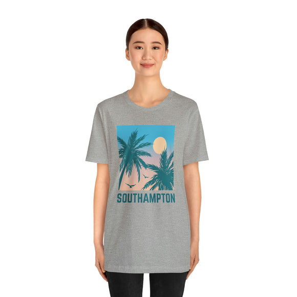 Southampton, New York T-Shirt - Retro Palm Tree & Beach Unisex Southampton Shirt