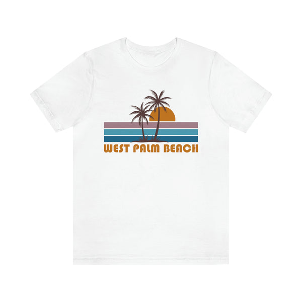 West Palm Beach, Florida T-Shirt - Retro Palm Tree Unisex West Palm Beach Shirt