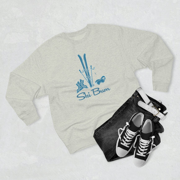 Premium Ski Bum Crewneck Sweatshirt - Retro Unisex Sweatshirt
