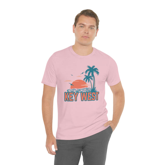 Key West, Florida T-Shirt - Retro Palm Tree & Beach Unisex Key West Shirt