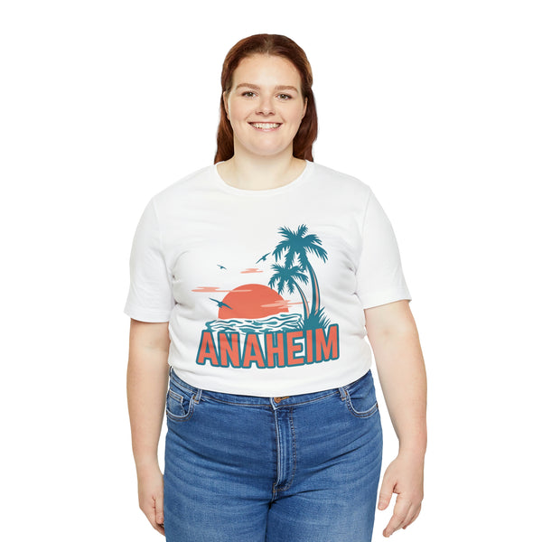 Anaheim, California T-Shirt - Retro Palm Tree & Beach Unisex Anaheim Shirt