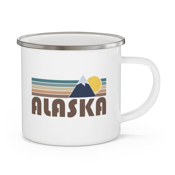 Alaska Camp Mug - Retro Enamel Camping Alaska Mug