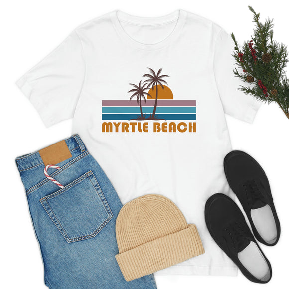 Myrtle Beach, South Carolina T-Shirt - Retro Palm Tree Unisex Myrtle Beach Shirt