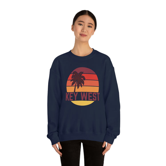 Key West, Florida Sweatshirt - Unisex Retro Palm Tree Crewneck Key West Sweatshirt