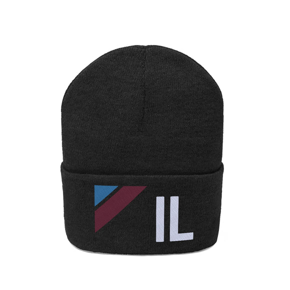 Illinois Beanie - Adult Embroidered Retro Illinois Knit Hat