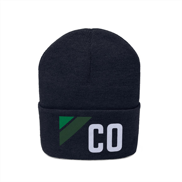 Colorado Beanie - Adult Embroidered Retro Green Colorado Knit Hat