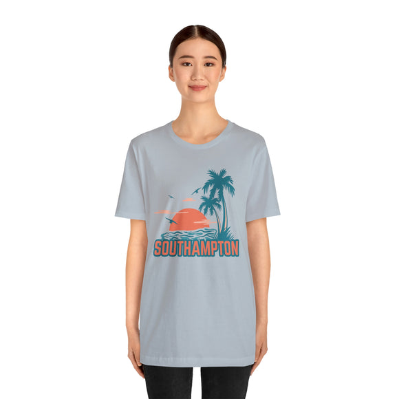 Southampton, New York T-Shirt - Retro Palm Tree & Beach Unisex Southampton Shirt