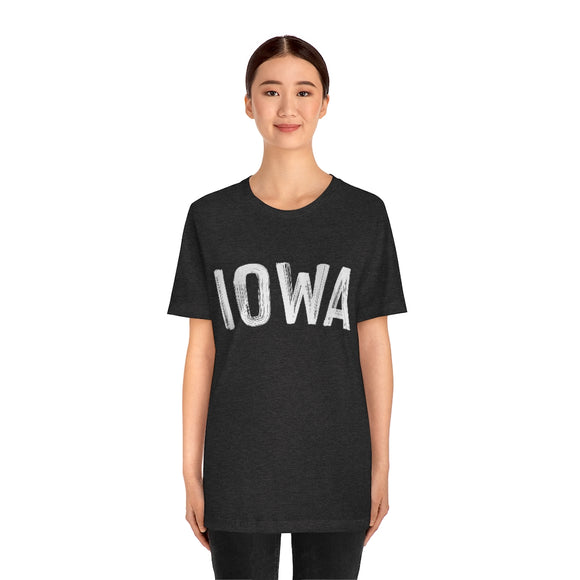 Iowa T-Shirt - Paint Text Unisex Iowa Shirt