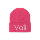 Vail, Colorado Knit Beanie - Adult Embroidered Snowflake Vail Knit Hat-21