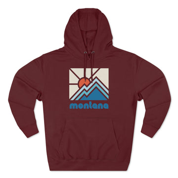 Buy burgundy Premium Montana Hoodie - Min Mountain Unisex Sweatshirt