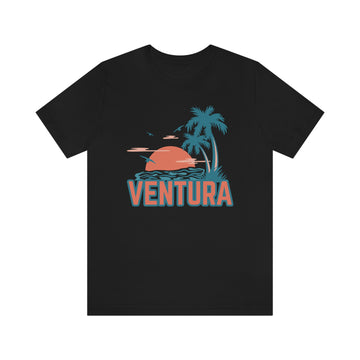 Buy black Ventura, California T-Shirt - Retro Palm Tree &amp; Beach Unisex Ventura Shirt