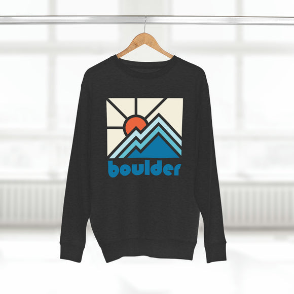 Premium Boulder, Colorado Crewneck Sweatshirt - Retro Unisex Sweatshirt