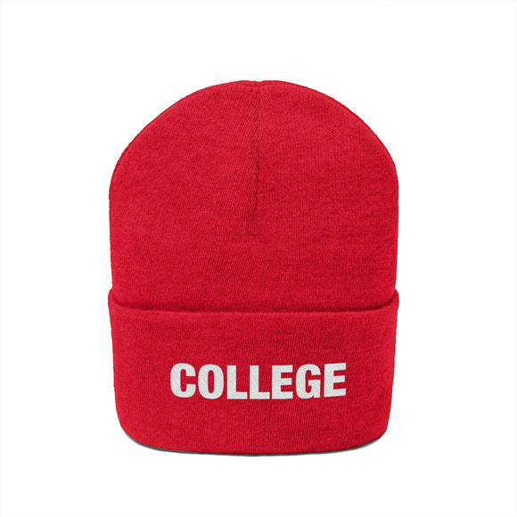 College Beanie - Adult Embroidered College Knit Hat