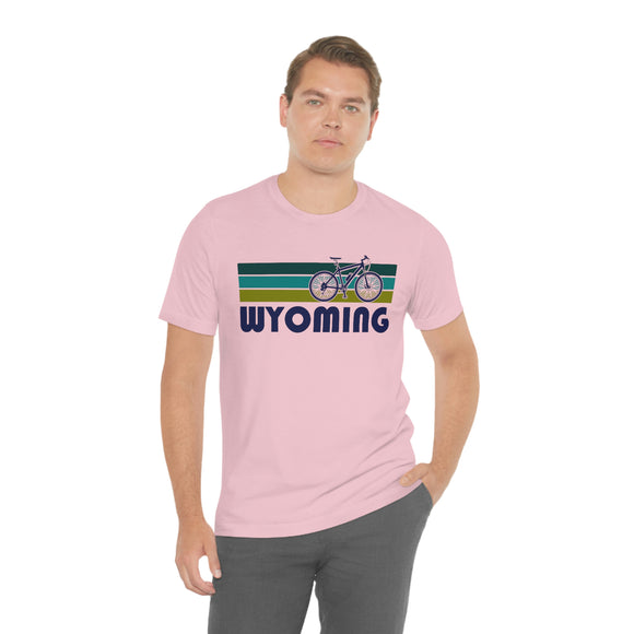 Wyoming T-Shirt - Retro Mountain Bike Adult Unisex Wyoming T Shirt