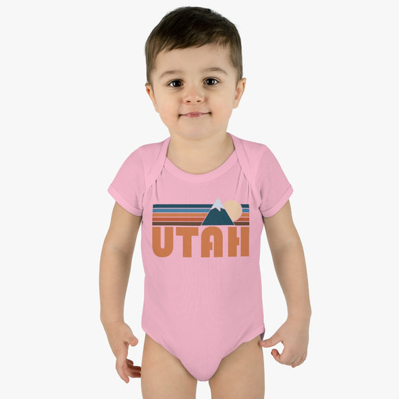 Utah Baby Bodysuit - Retro Mountain Utah Baby Bodysuit