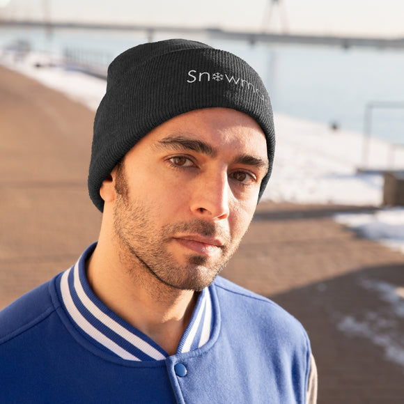 Snowmass, Colorado Knit Beanie - Adult Embroidered Snowflake Snowmass Knit Hat