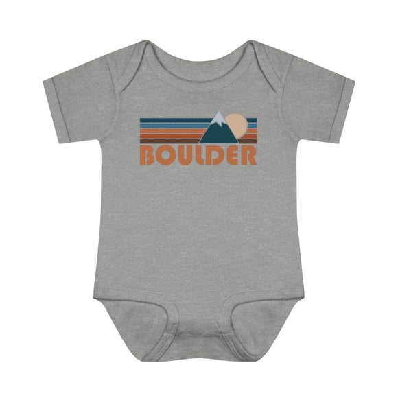 Boulder Baby Bodysuit - Retro Mountain Boulder, Colorado Baby Bodysuit