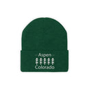 Aspen, Colorado Knit Beanie - Adult Embroidered Trees Aspen Knit Hat-13