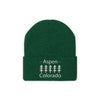 Aspen, Colorado Knit Beanie - Adult Embroidered Trees Aspen Knit Hat