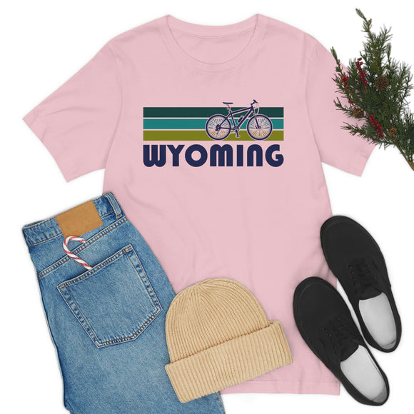 Wyoming T-Shirt - Retro Mountain Bike Adult Unisex Wyoming T Shirt