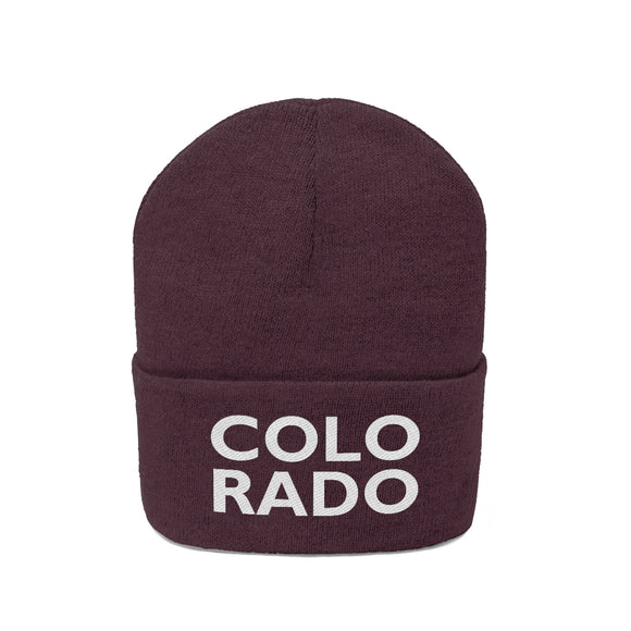 Colorado Beanie - Adult Embroidered Two Line Colorado Knit Hat