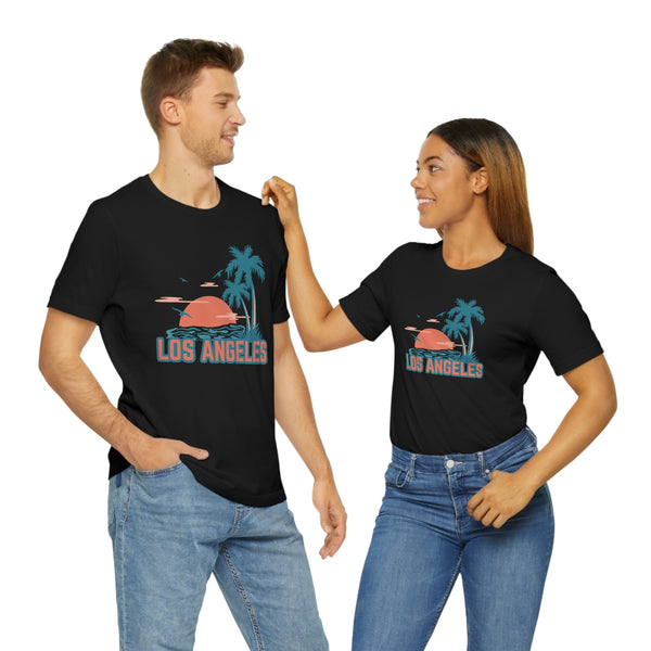 Los Angeles, California T-Shirt - Retro Palm Tree & Beach Unisex Los Angeles Shirt