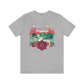 Buy athletic-heather Steamboat T-Shirt - Retro Mountain / Hippie Style Steamboat, Colorado Shirt
