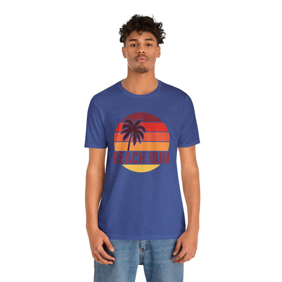 Beach Bum T-Shirt - Retro Palm Tree Unisex Beach Bum Shirt