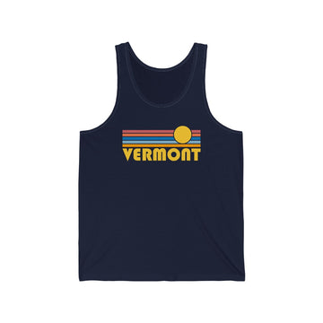 Vermont Tank Top - Unisex Vermont Tank Top Retro Sun