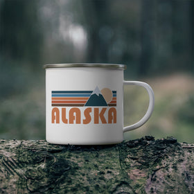 Alaska Camp Mug - Retro Mountain Enamel Campfire Alaska Mug