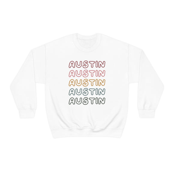 Austin, Texas Sweatshirt - Retro Five Color Unisex