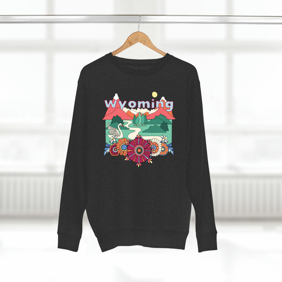 Premium Wyoming Crewneck Sweatshirt - Retro Unisex Sweatshirt