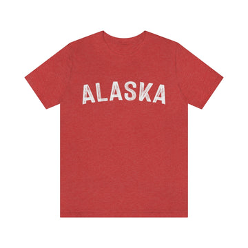 Buy heather-red Alaska T-Shirt - Paint Text Unisex Alaska Shirt