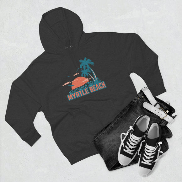 Premium Myrtle Beach, South Carolina Hoodie - Palm Tree Unisex Sweatshirt