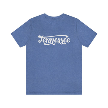 Buy heather-columbia-blue Tennessee T-Shirt - Hand Lettered Unisex Tennessee Shirt