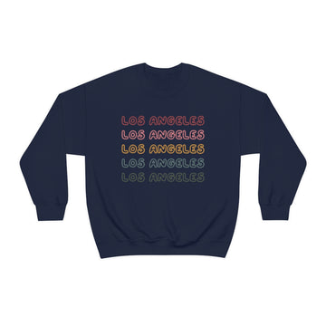 Buy navy Los Angeles, California Sweatshirt - Retro Five Color Unisex