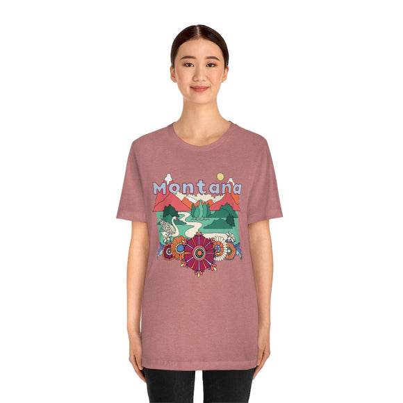 Montana T-Shirt - Retro Mountain / Hippie Style Montana Shirt