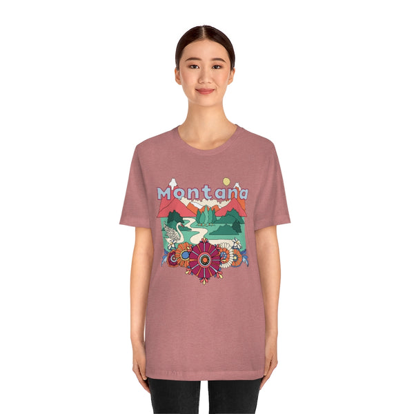 Montana T-Shirt - Retro Mountain / Hippie Style Montana Shirt