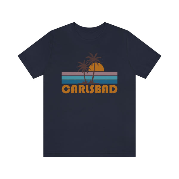 Carlsbad, California T-Shirt - Retro Palm Tree Unisex Carlsbad Shirt