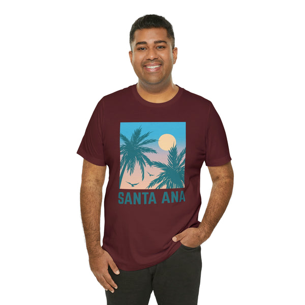 Santa Ana, California T-Shirt - Retro Palm Tree & Beach Unisex Santa Ana Shirt
