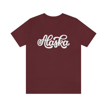 Buy maroon Alaska T-Shirt - Hand Lettered Unisex Alaska Shirt