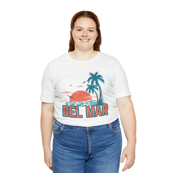 Del Mar, California T-Shirt - Retro Palm Tree & Beach Unisex Del Mar Shirt