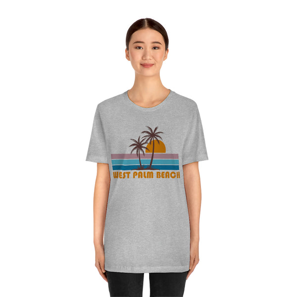 West Palm Beach, Florida T-Shirt - Retro Palm Tree Unisex West Palm Beach Shirt