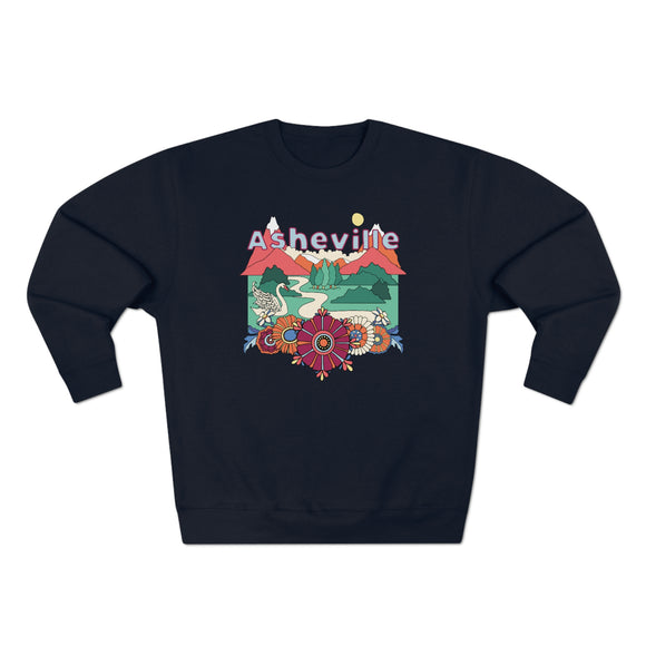 Premium Asheville, North Carolina Crewneck Sweatshirt - Retro Unisex Sweatshirt